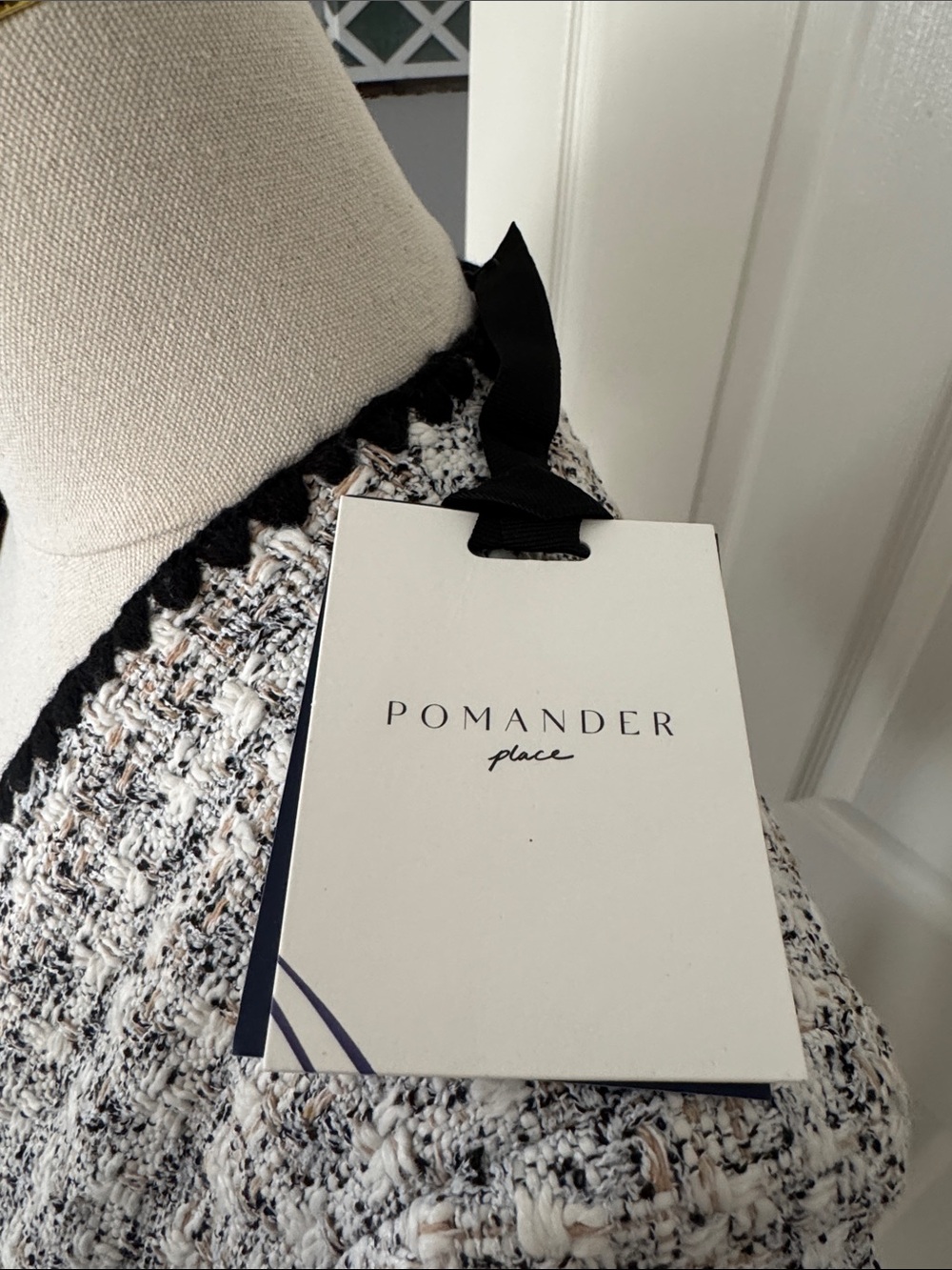 Pomander Place Black & White Tweed Mini Dress - Size Medium - Picture 2 of 10
